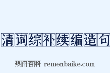清词综补续编造句是什么意思的图片